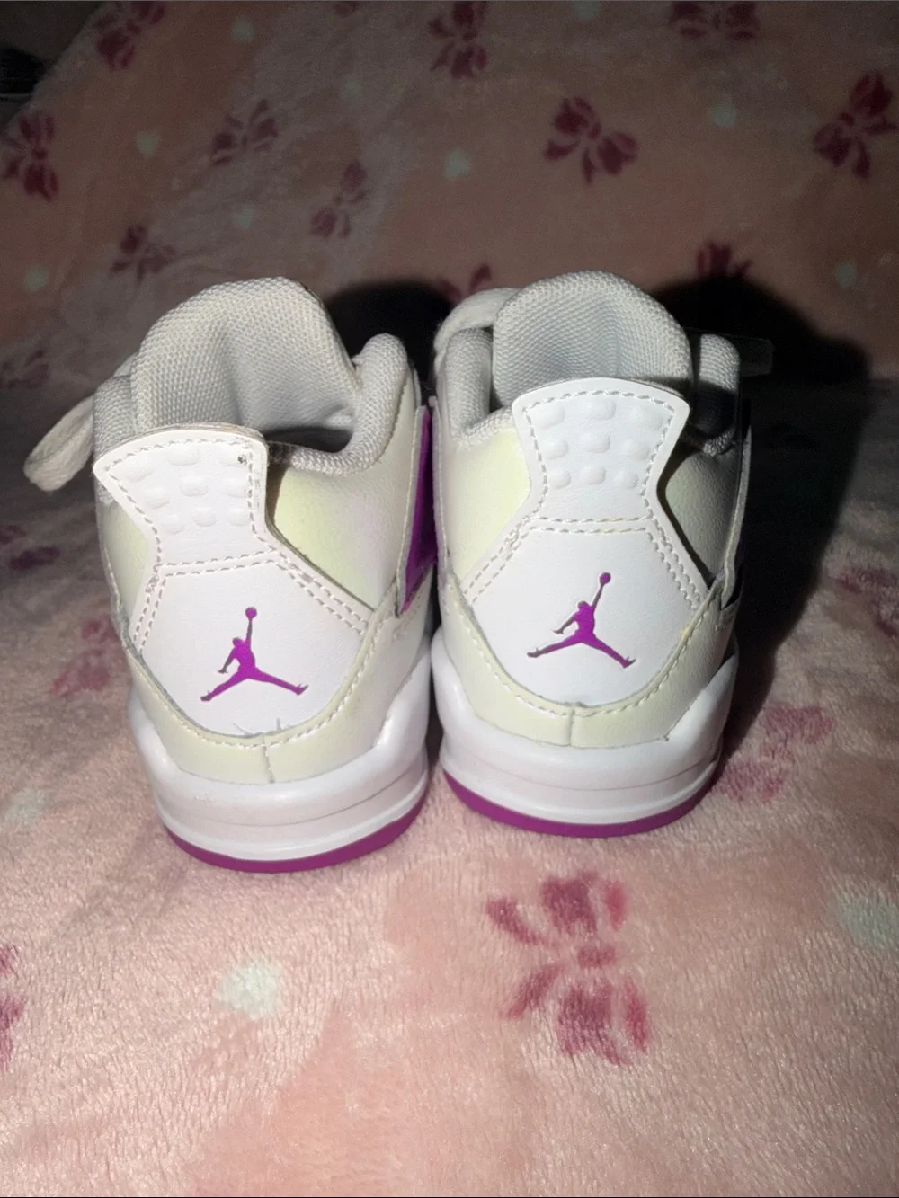 Jordan Baby Sneakers in White with Purple Accents